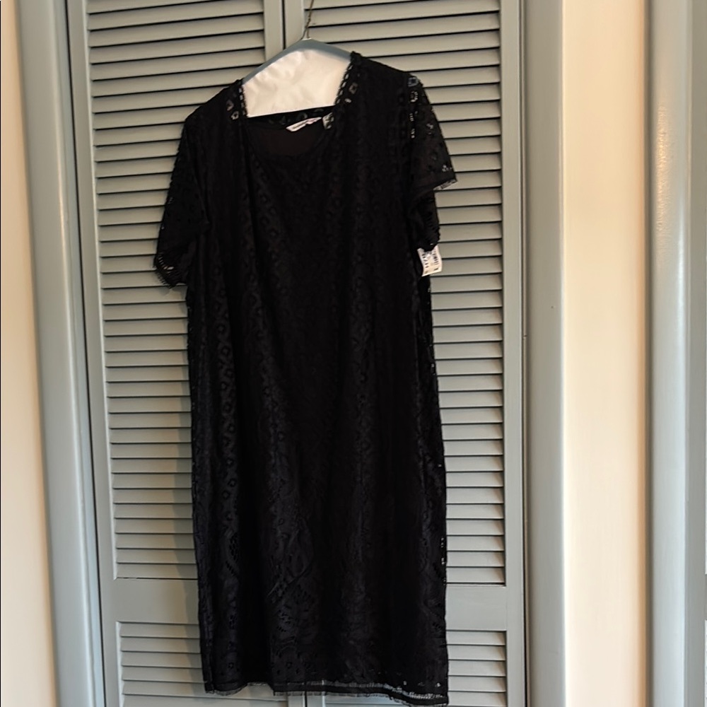 Isaac Mizrahi Black Sheath Midi Dress